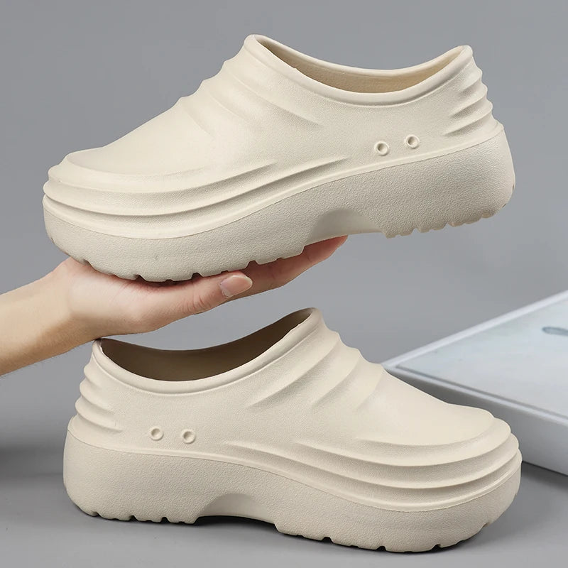 Work Shoes Waterproof, Oil-Proof, Non-Slip, Thick-Soled, Wear-Resistant, Special Soft-Soled Labor Protection Shoes for Kitchen C