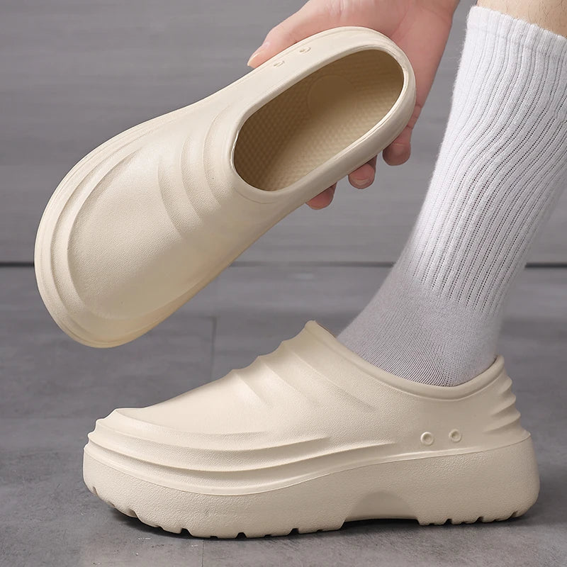 Work Shoes Waterproof, Oil-Proof, Non-Slip, Thick-Soled, Wear-Resistant, Special Soft-Soled Labor Protection Shoes for Kitchen C